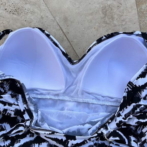 SWIM SOLUTIONS Tummy Control Triple Tier Fauxkini, Created For Macy's -Size 20W - Picture 4 of 11